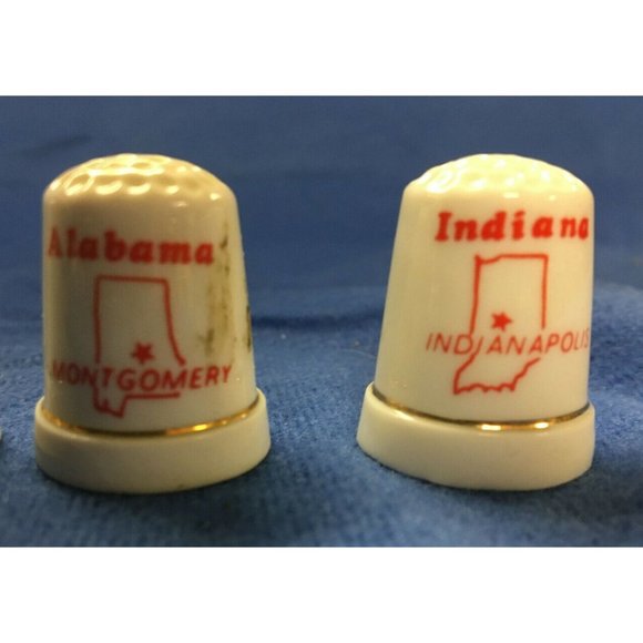 Thimbles Porelain set of 5 states and cities - Picture 5 of 6